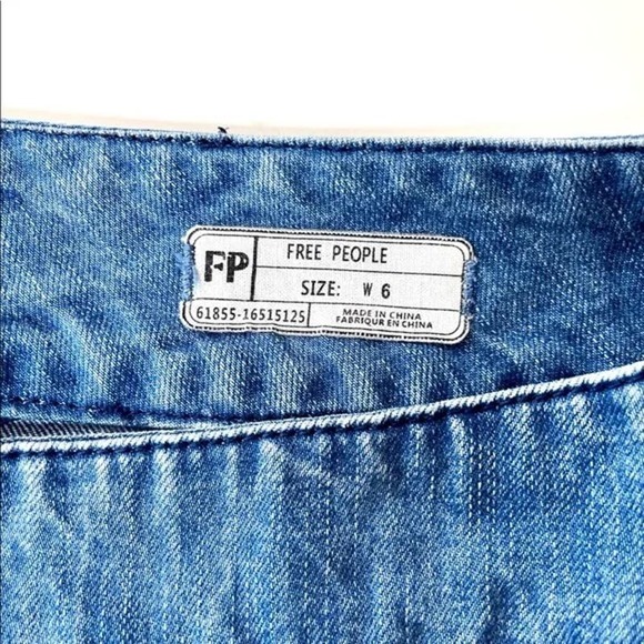 FREE PEOPLE Zip To IT Denim Mini‎ Skirt Urban Outfitters Size 6 - Picture 4 of 6